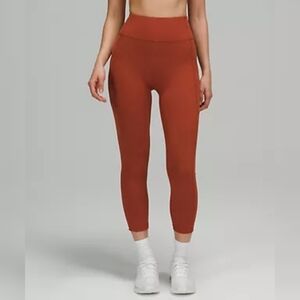 Lululemon Invigorate High-Rise Crop 23" Leggings With Pockets Cayenne Size 6